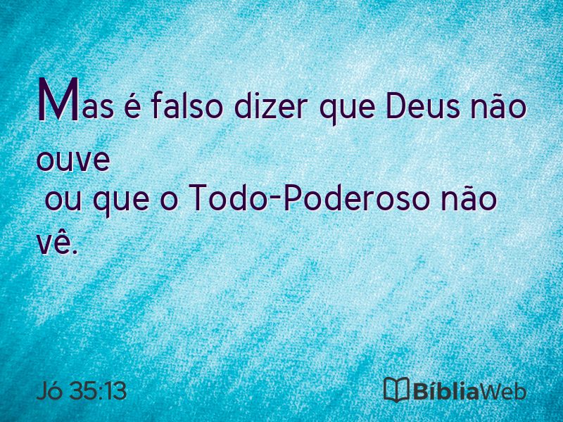 Jó 35:13 em imagem para compartilhar