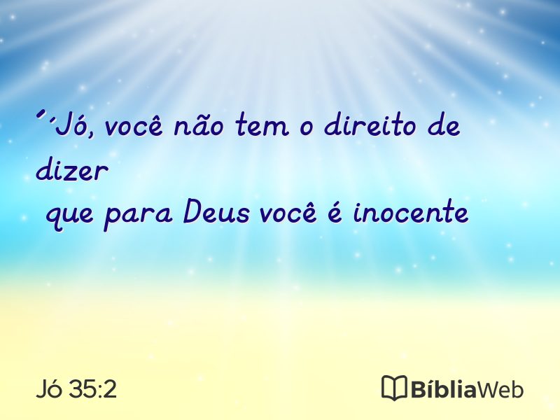 Jó 35:2 em imagem para compartilhar