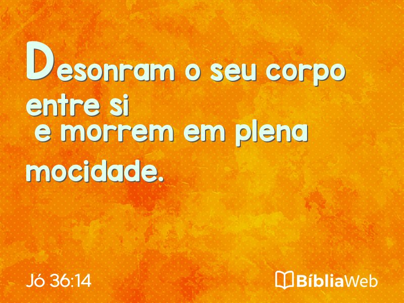 Jó 36:14 em imagem para compartilhar