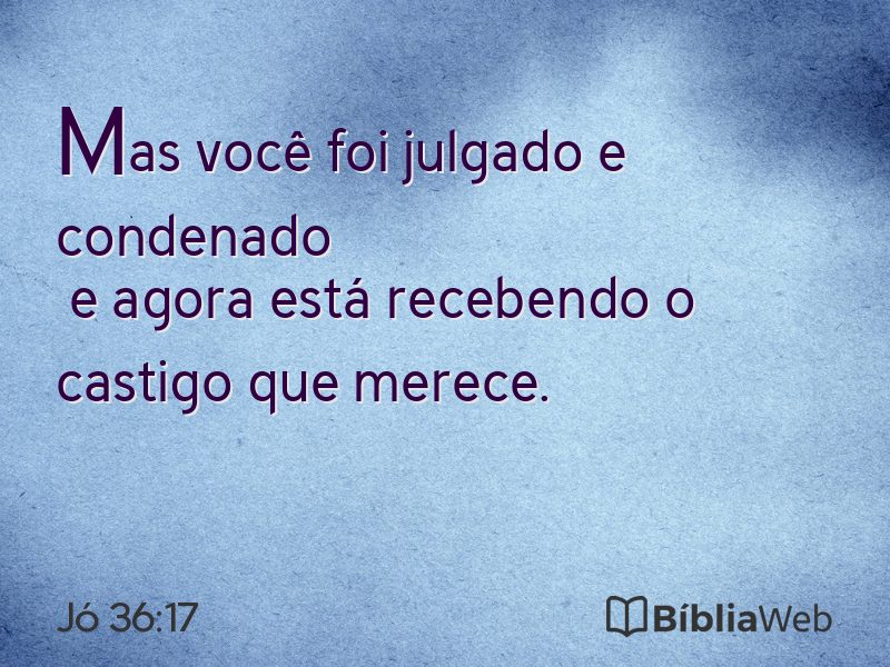 Jó 36:17 em imagem para compartilhar