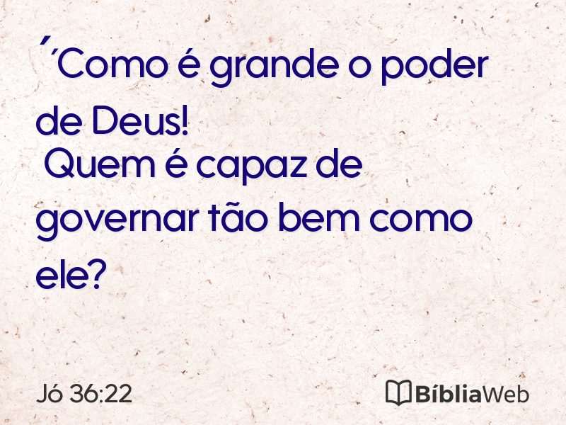 Jó 36:22 em imagem para compartilhar