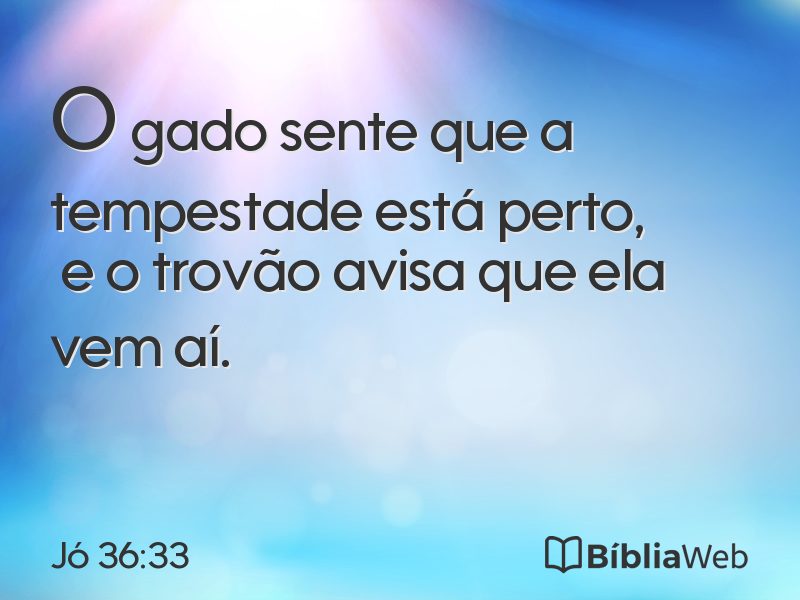 Jó 36:33 em imagem para compartilhar