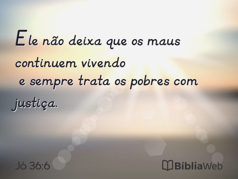Jó 36:6 em imagem para compartilhar