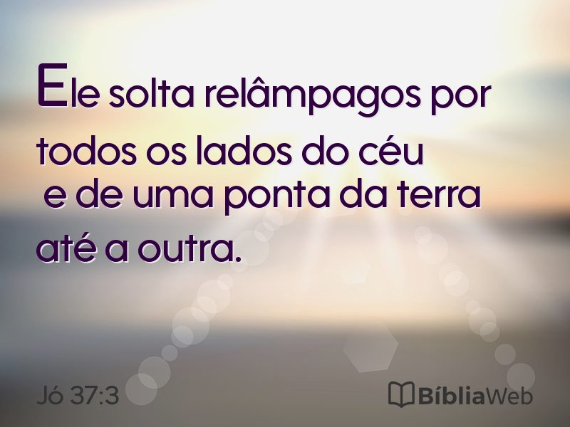 Jó 37:3 em imagem para compartilhar