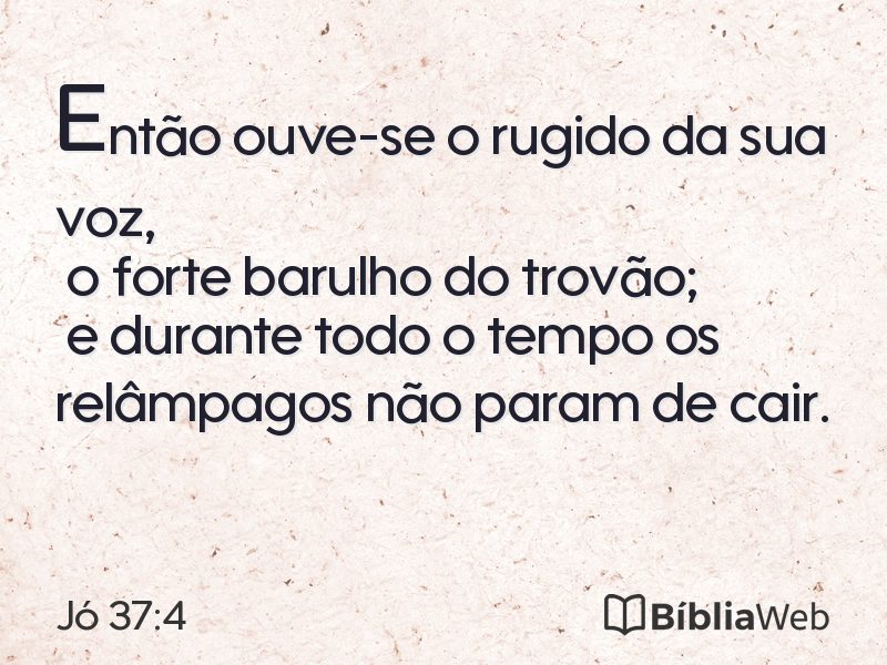 Jó 37:4 em imagem para compartilhar