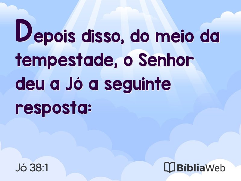 Jó 38:1 em imagem para compartilhar
