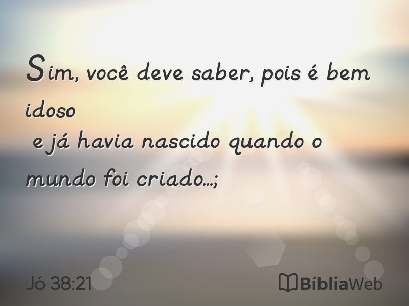 Jó 38:21 em imagem para compartilhar