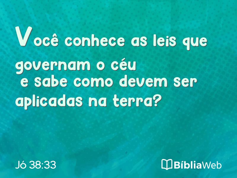 Jó 38:33 em imagem para compartilhar