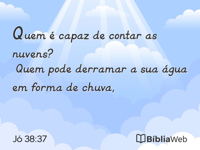 Jó 38:37 em imagem para compartilhar