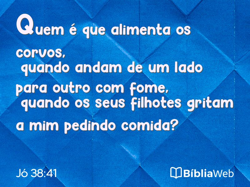 Jó 38:41 em imagem para compartilhar