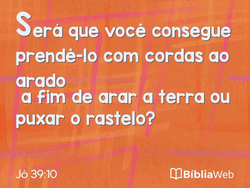 Jó 39:10 em imagem para compartilhar