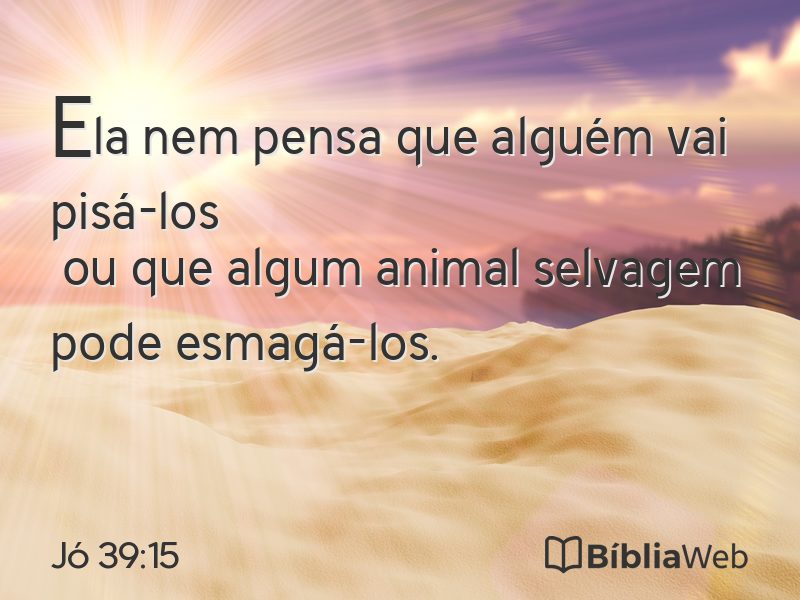 Jó 39:15 em imagem para compartilhar