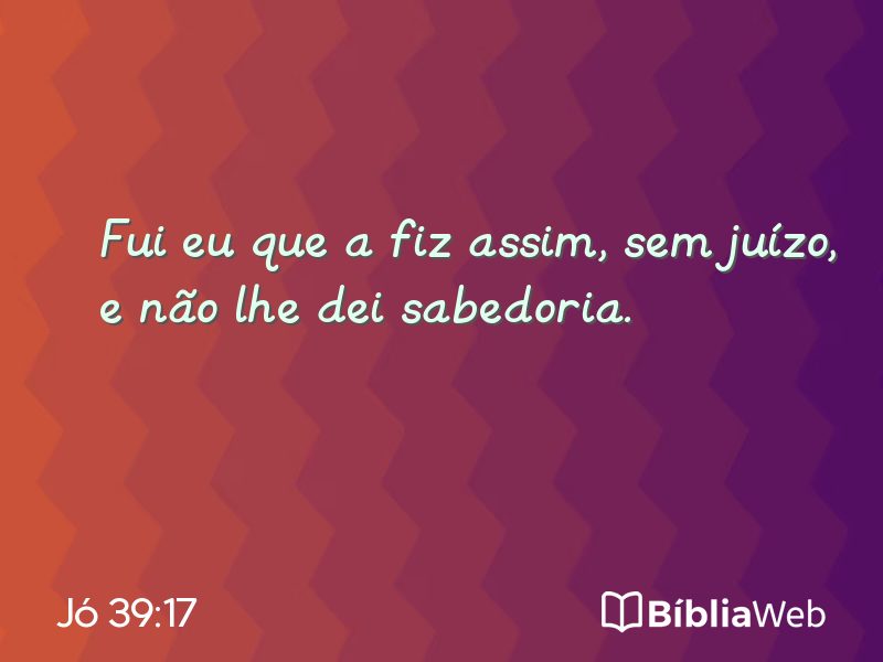 Jó 39:17 em imagem para compartilhar