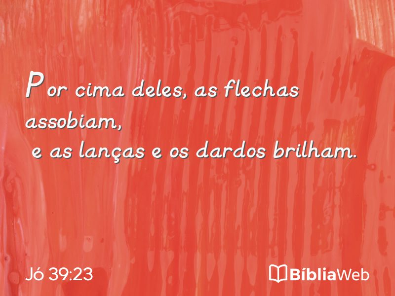 Jó 39:23 em imagem para compartilhar