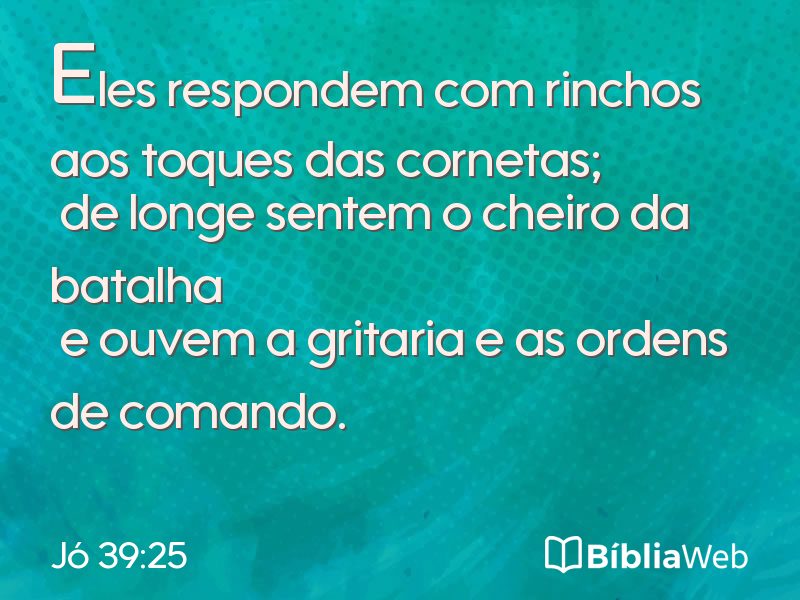 Jó 39:25 em imagem para compartilhar