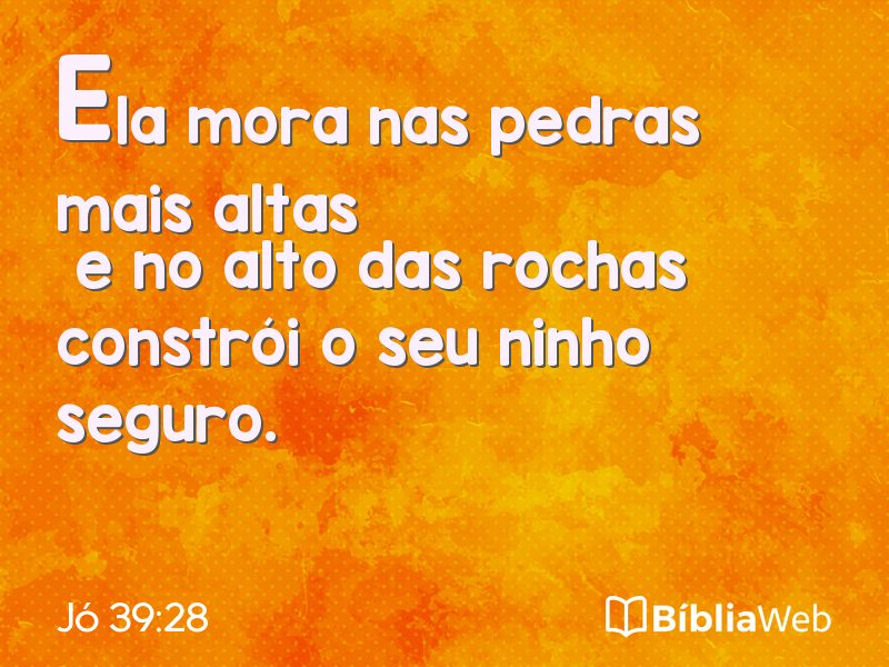 Jó 39:28 em imagem para compartilhar