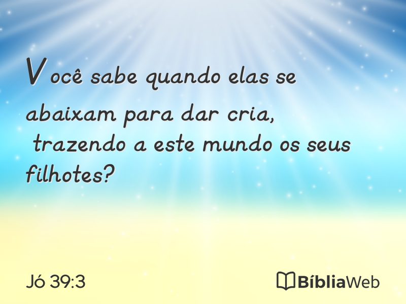Jó 39:3 em imagem para compartilhar