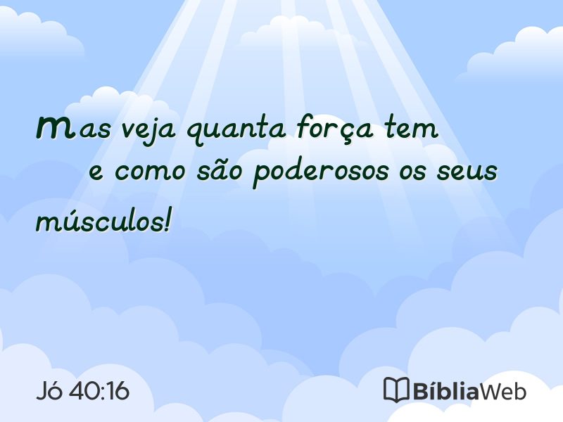 Jó 40:16 em imagem para compartilhar