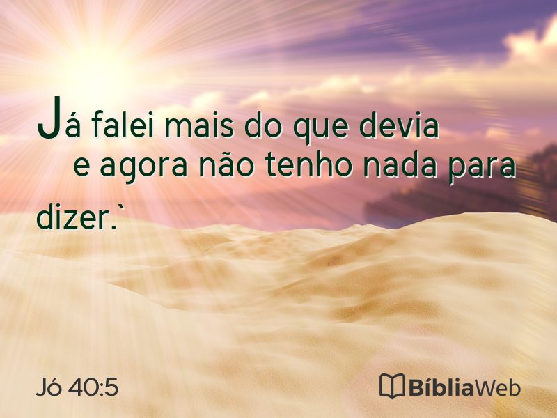 Jó 40:5 em imagem para compartilhar