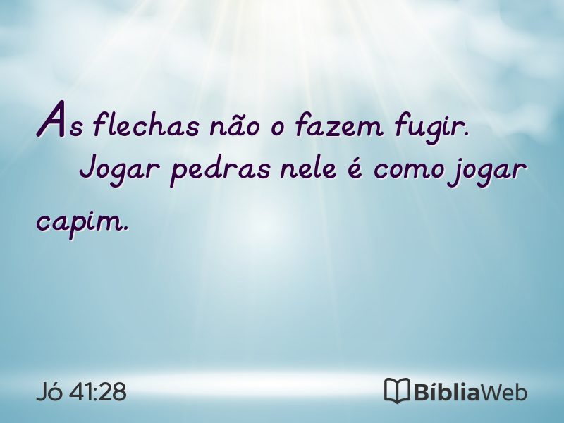 Jó 41:28 em imagem para compartilhar