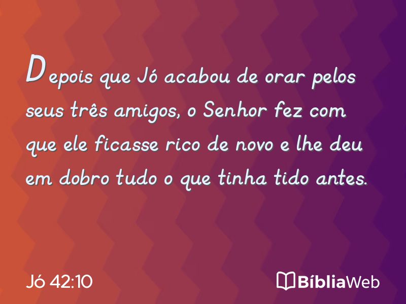 Jó 42:10 em imagem para compartilhar