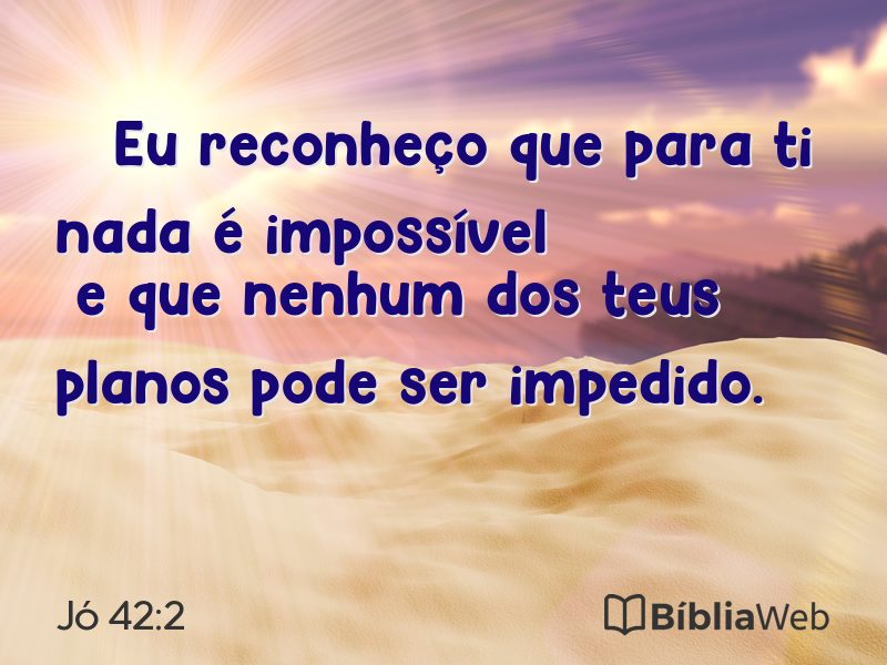 Jó 42:2 em imagem para compartilhar