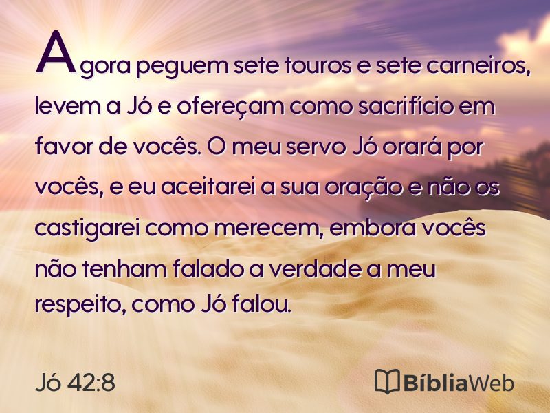 Jó 42:8 em imagem para compartilhar