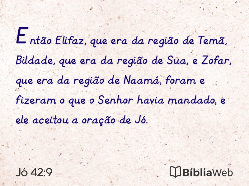 Jó 42:9 em imagem para compartilhar