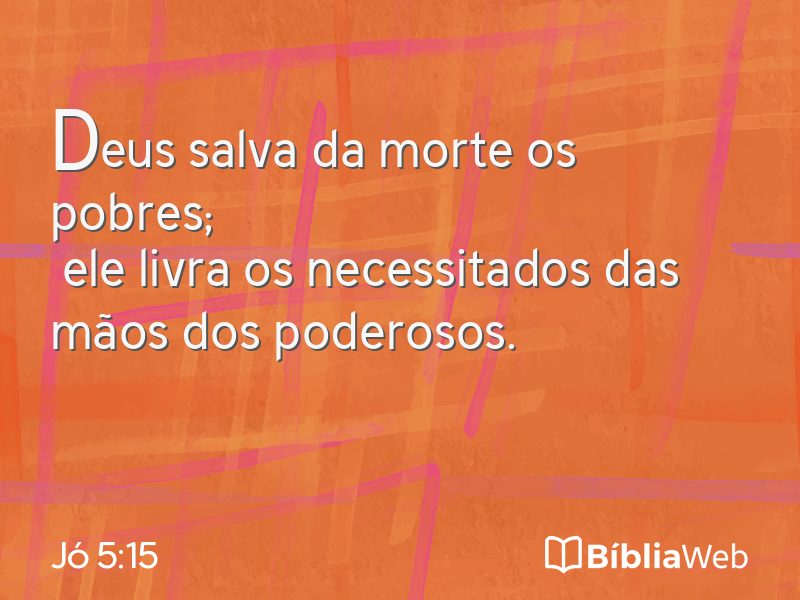 Jó 5:15 em imagem para compartilhar