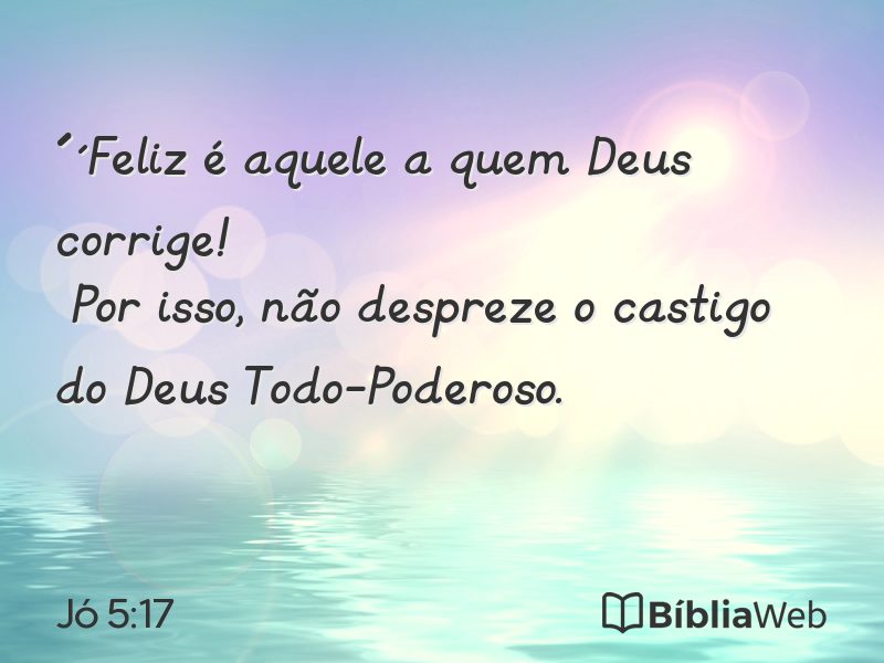 Jó 5:17 em imagem para compartilhar