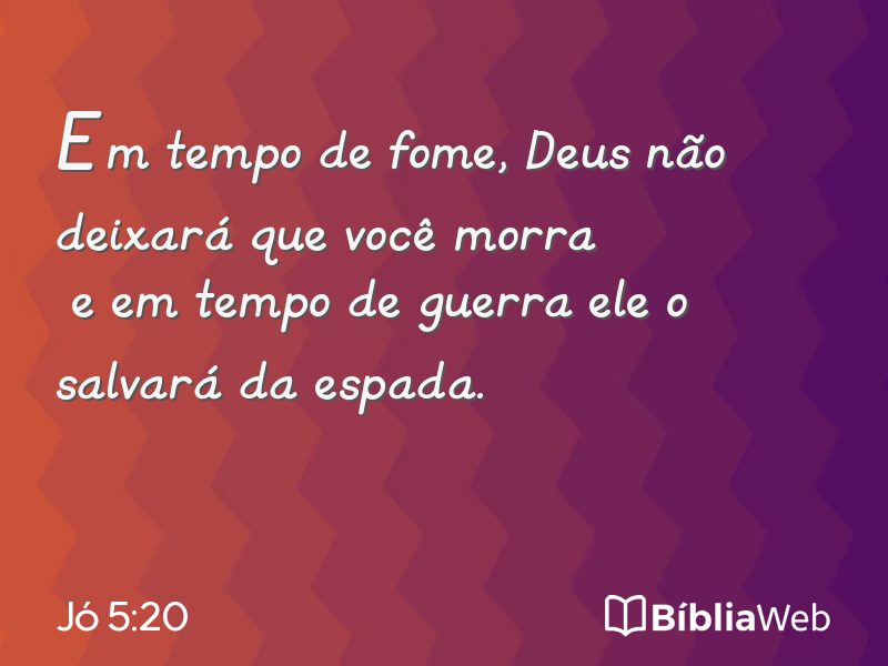 Jó 5:20 em imagem para compartilhar