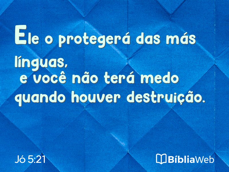 Jó 5:21 em imagem para compartilhar