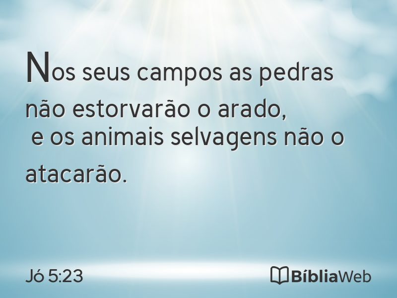 Jó 5:23 em imagem para compartilhar
