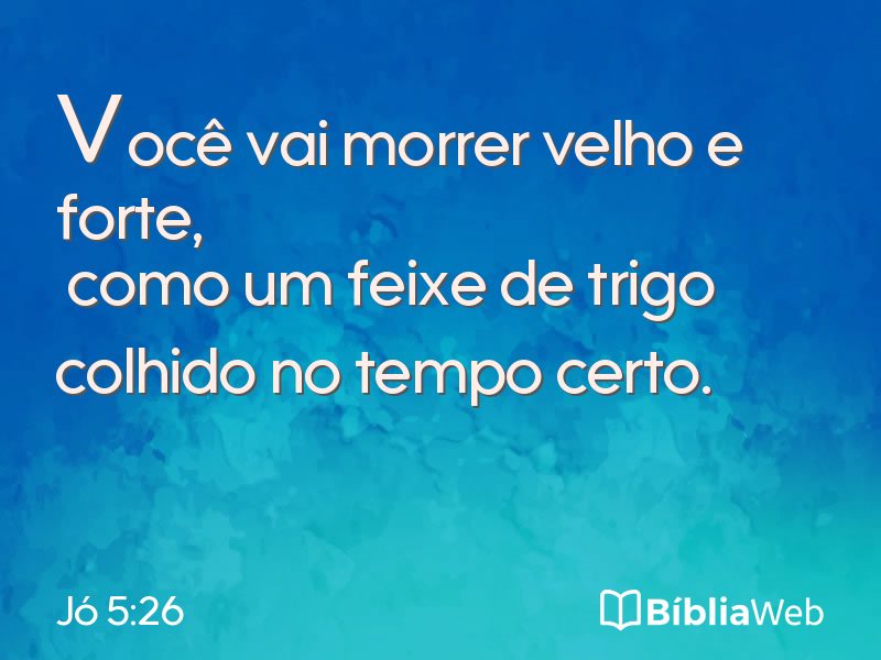 Jó 5:26 em imagem para compartilhar