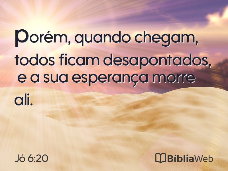 Jó 6:20 em imagem para compartilhar