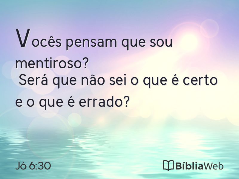 Jó 6:30 em imagem para compartilhar