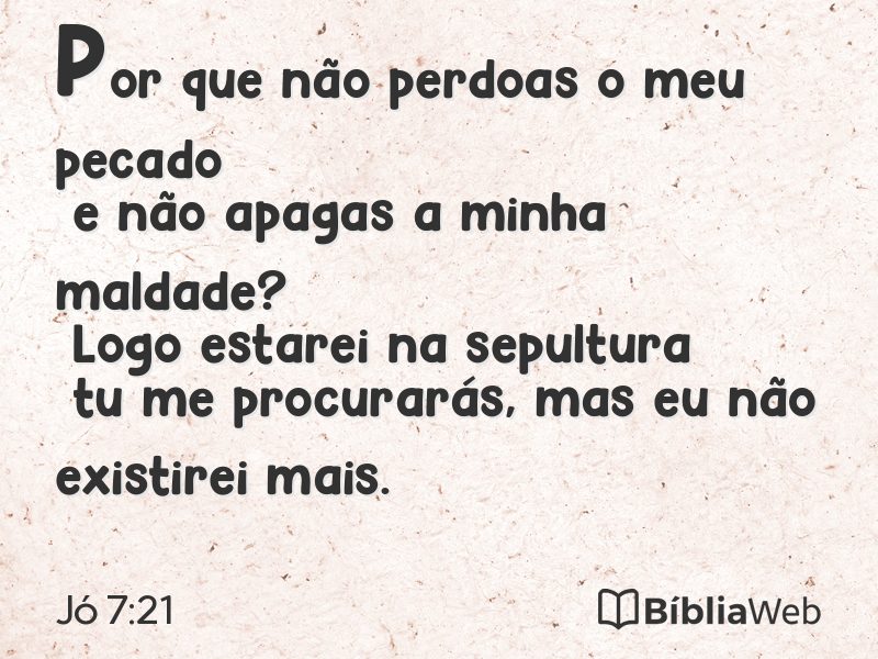Jó 7:21 em imagem para compartilhar