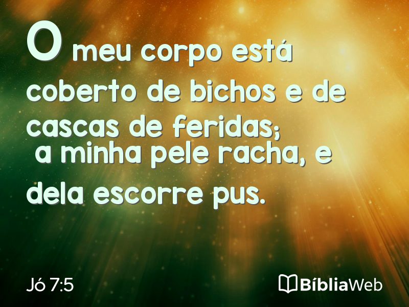 Jó 7:5 em imagem para compartilhar