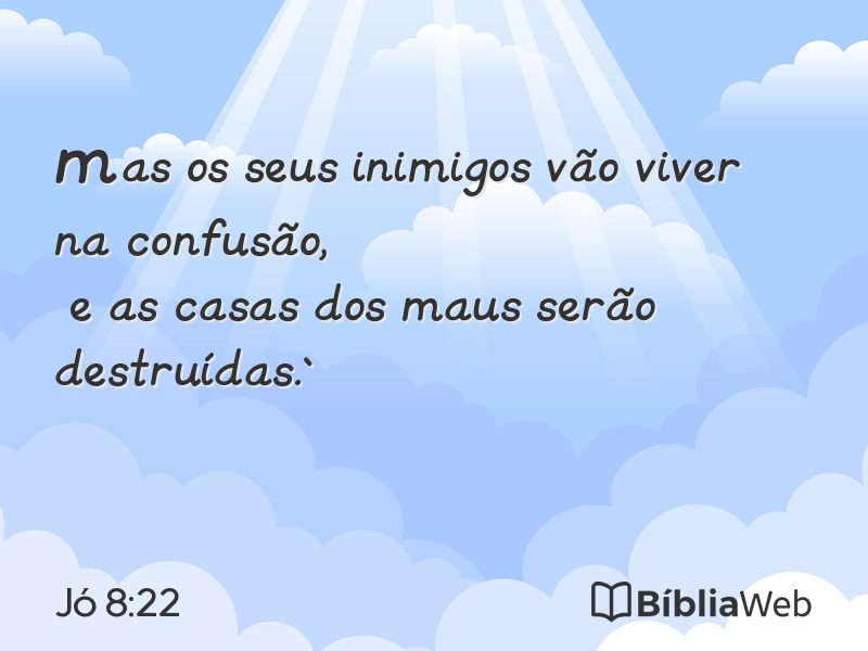 Jó 8:22 em imagem para compartilhar