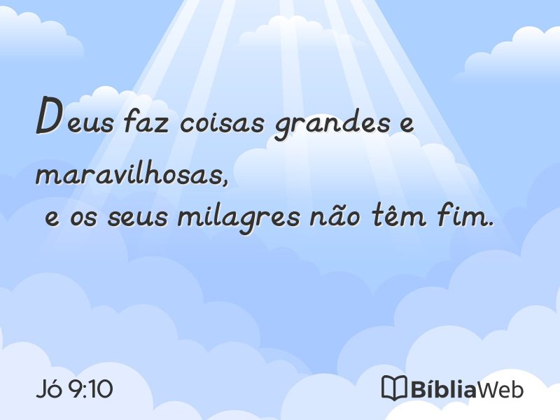 Jó 9:10 em imagem para compartilhar