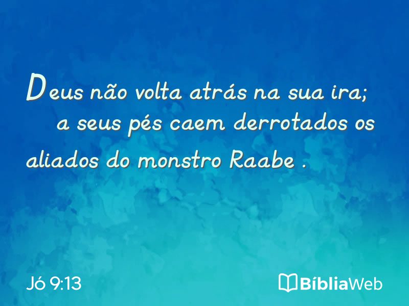 Jó 9:13 em imagem para compartilhar