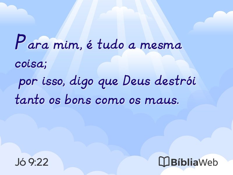Jó 9:22 em imagem para compartilhar