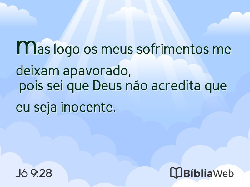 Jó 9:28 em imagem para compartilhar