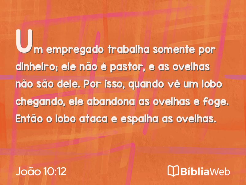 João 10:12 em imagem para compartilhar