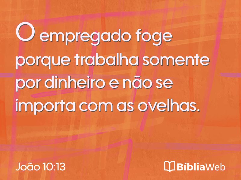 João 10:13 em imagem para compartilhar