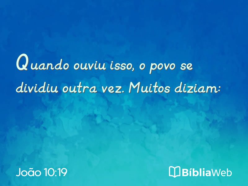 João 10:19 em imagem para compartilhar