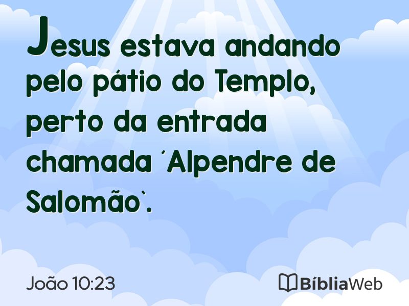 João 10:23 em imagem para compartilhar