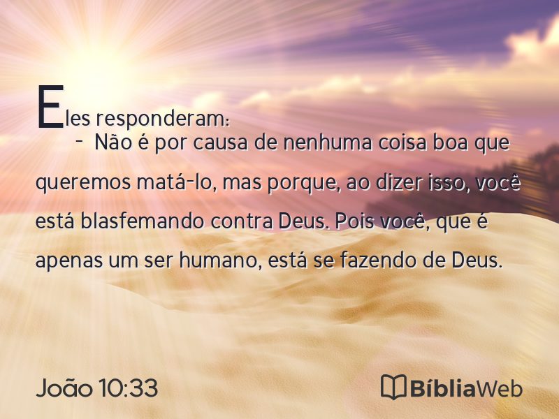 João 10:33 em imagem para compartilhar