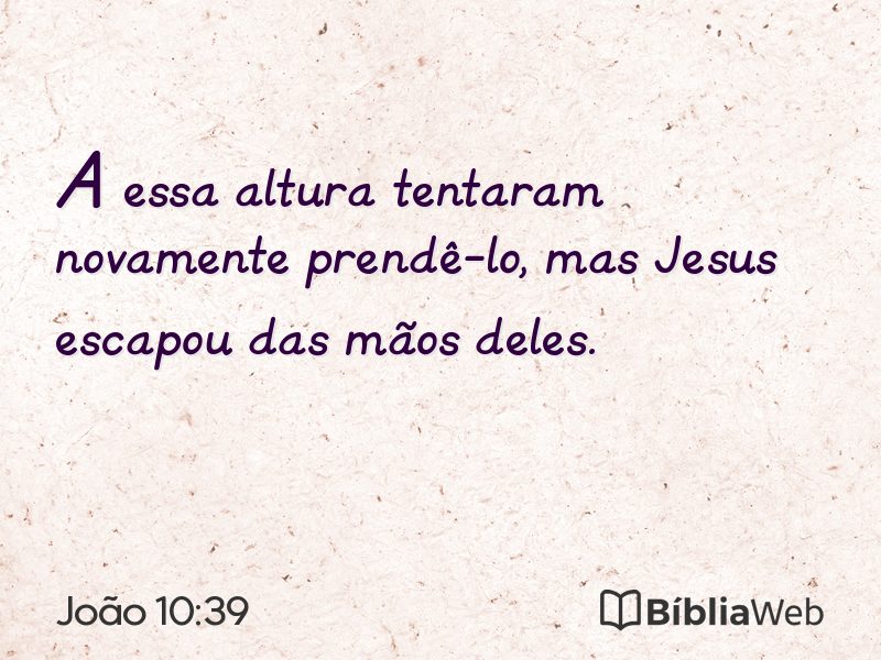 João 10:39 em imagem para compartilhar