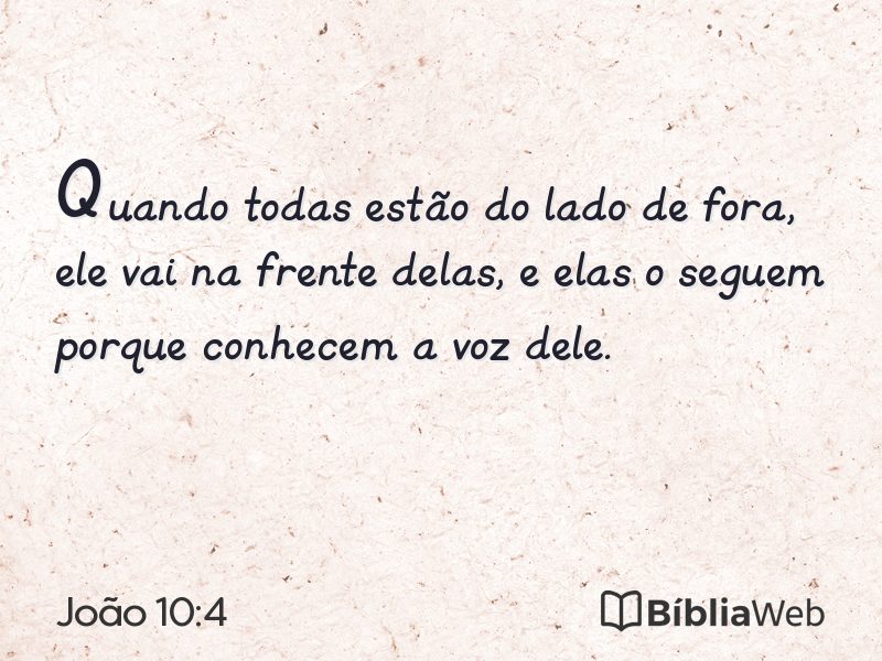 João 10:4 em imagem para compartilhar